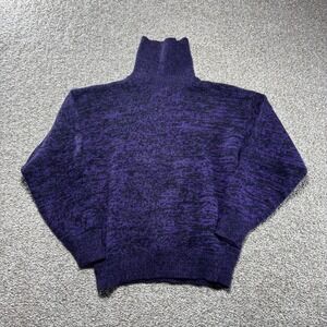 Vintage Rafaella Petites Sweater Womens Small Purple Wool Angora Turtleneck 90s